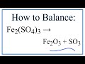 Balancing Chemical Reactions and Decomposition