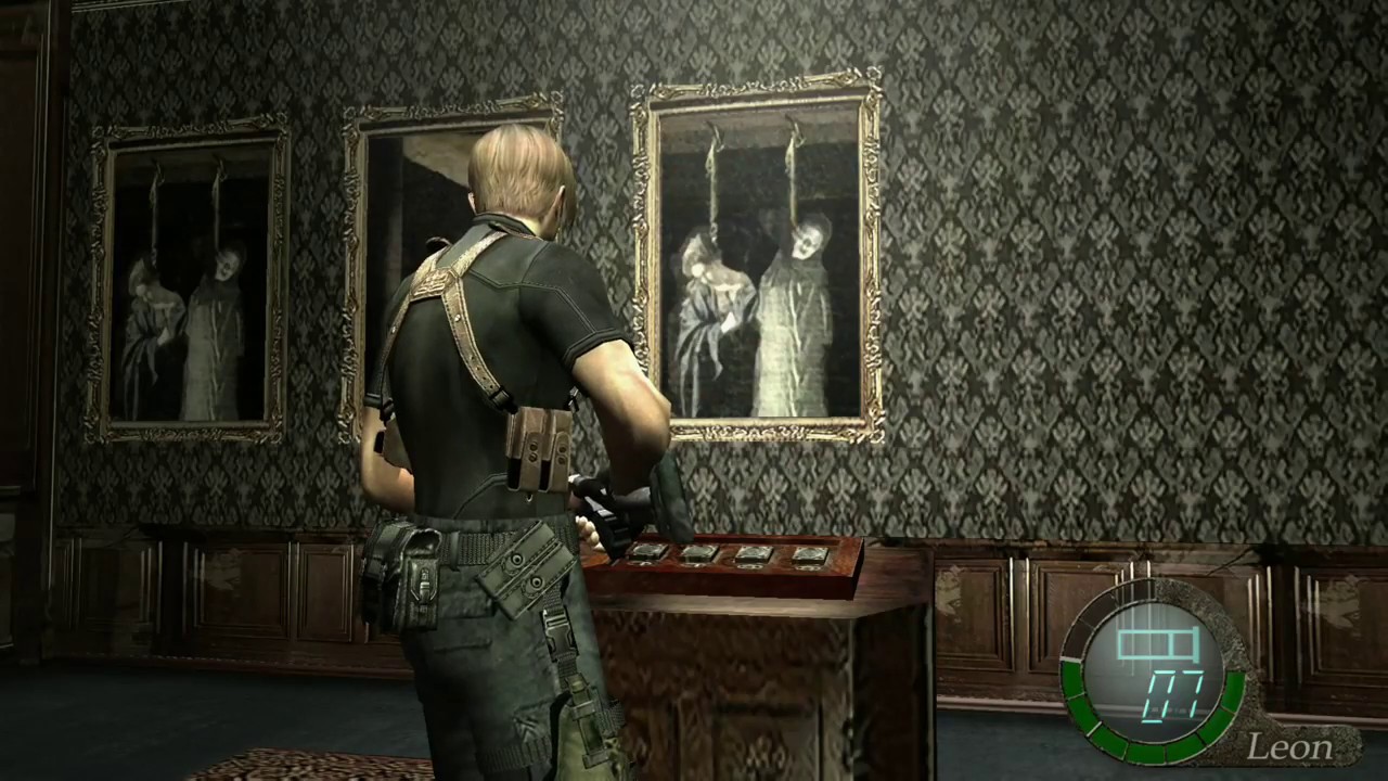 Resident Evil 4 painting galary puzzle - YouTube.