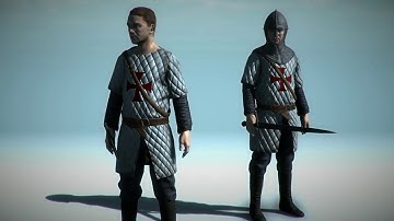 3DModels-Textures: Animated Crusader Knight Character Model