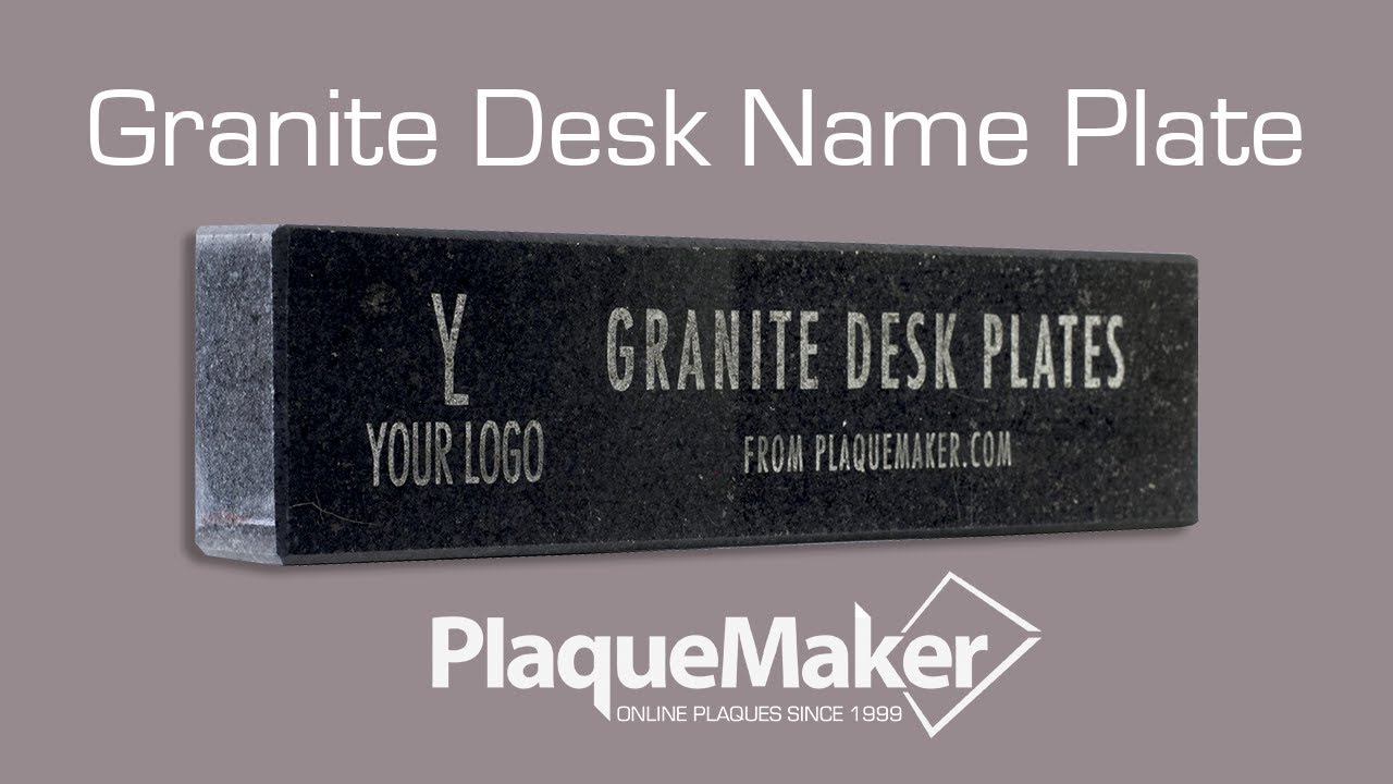 Granite Desk Name Plates Plaquemaker Com Youtube