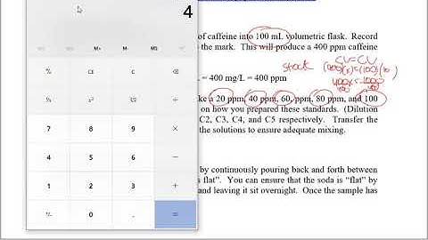 Pre-Lab Lecture:  HPLC of Caffeine in Soda