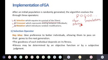 Unit IV L23 Genetic Algorithms-II