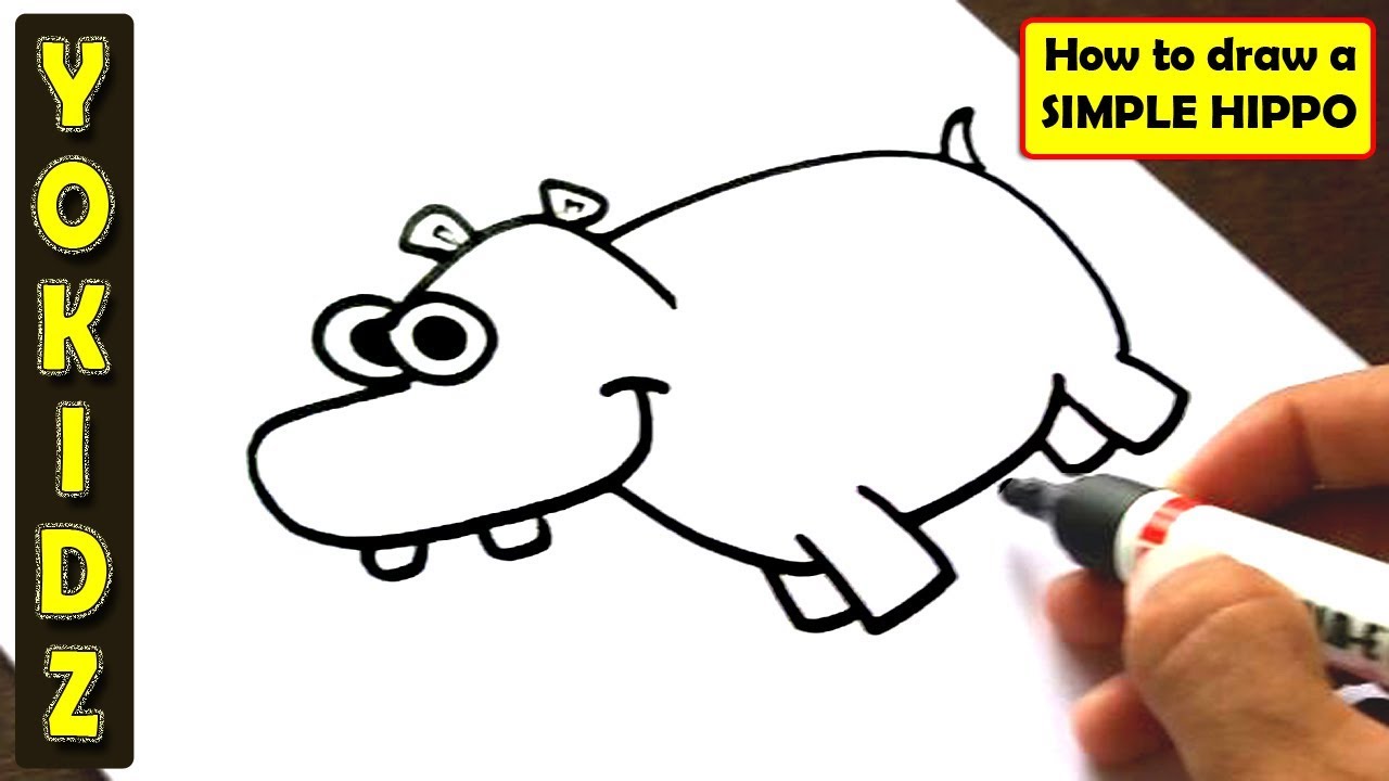 How to draw a SIMPLE HIPPO - YouTube