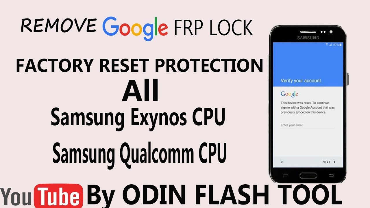 Samsung Bypass Google Account By Odin Flash Tool - YouTube
