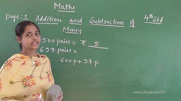 STATE 4 - MATHEMATICS - ADDITION AND SUBTRACTION OF MONEY - PART 1