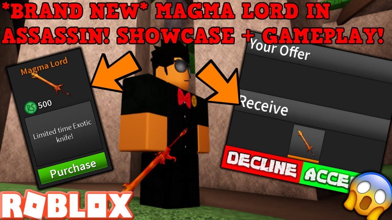 Magma Roblox - i got the rarest exotic knives in roblox assassin youtube