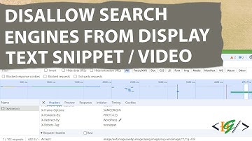 How to Disallows Search Engines from Displaying Text Snippet or Video Preview in Search in Website