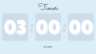 3 Hours Silent Timer With Cute Ending Alarm Pastel Blue Timer