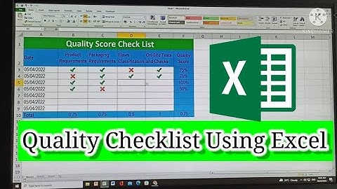 How to Create Quality Check List Using Excel