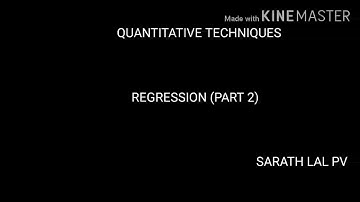 Quantitative Techniques Regression Part 2