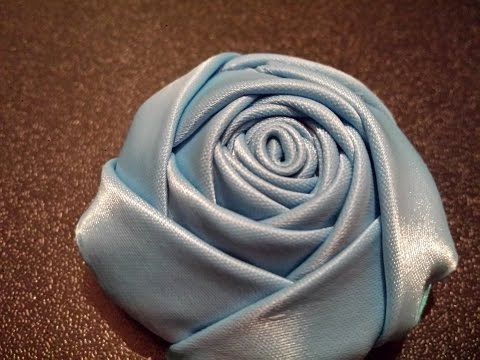 Ribbon flower No.3طريقة عمل وردة ستان رقم