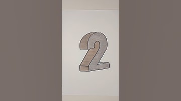 3D shape of number 2 #3dshape #3d #howtodraw #tutorial #shorts #numberdrawing #3ddrawing