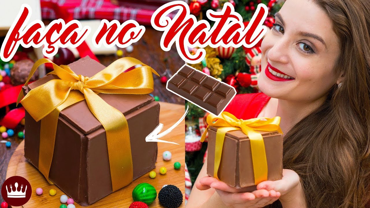 DE CHOCOLATE: CAIXINHA DE PRESENTE! (ótima ideia para o Natal) - Cozinha do  Bom Gosto - Gabi Rossi - YouTube