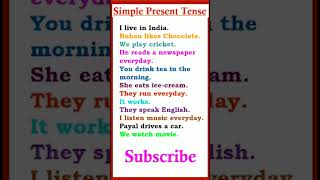 Simple Present Tense I Tenses I English Shorts I YouTube Shorts I Daily Use English Sentences I