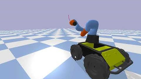 Kuka arm on Husky vehicle using inverse kinematics test 2