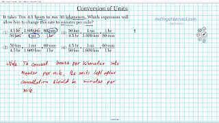 Algebra 1 #22 How to convert units Mathgotserved Explained Steps NY CA conversion factor regents