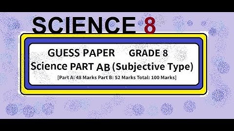 Guess Paper Science 8th 2022-23| MCQs and Subjective