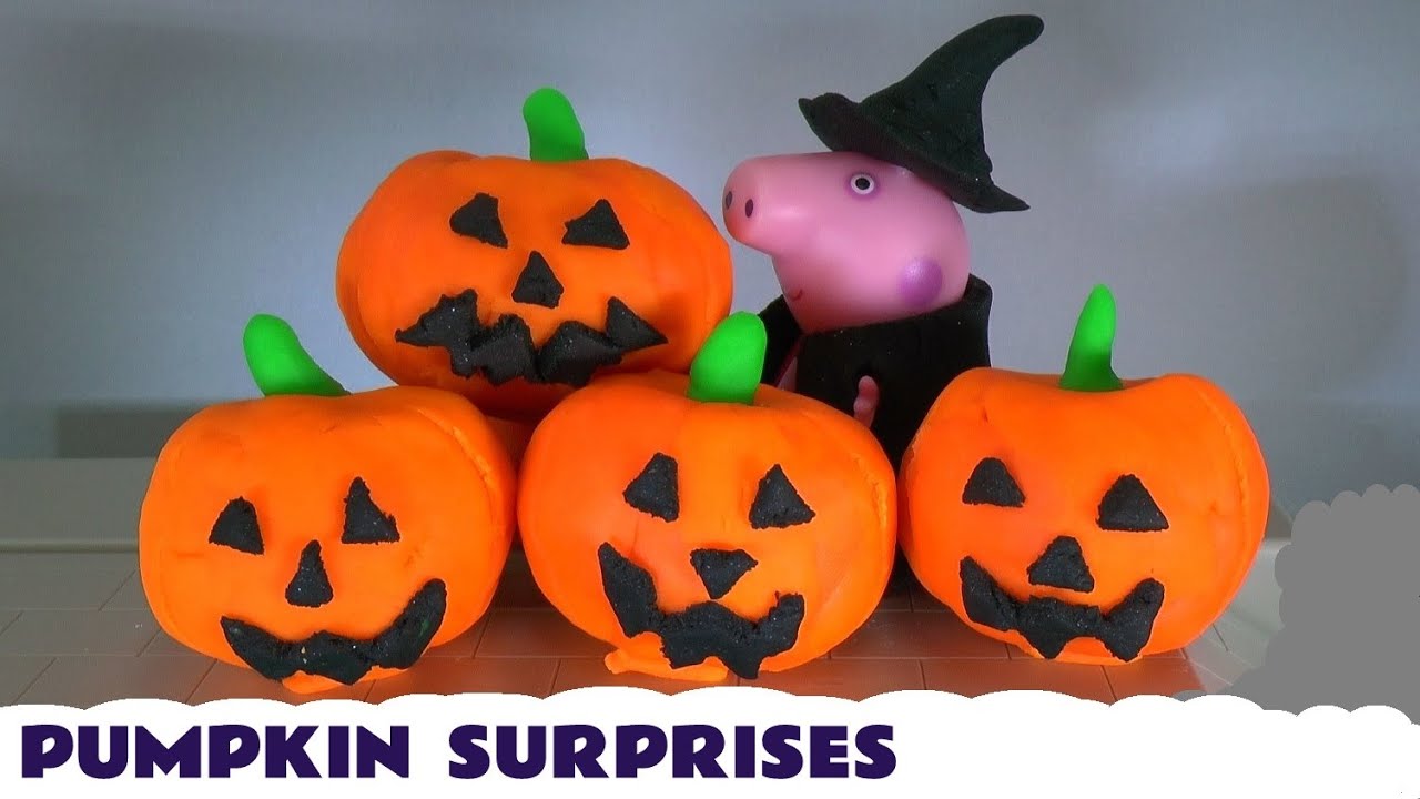 Halloween Pumpkin Play Doh Peppa Pig Disney Villains Surprise Toys