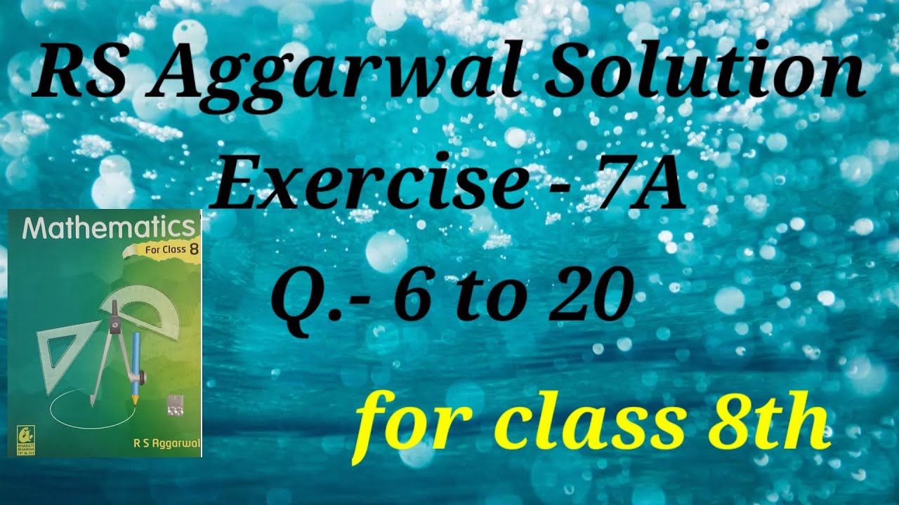 Class 8 maths|Factorisation Exercise 7A|RS Aggarwal|Chapter ...