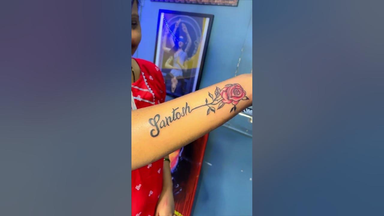 santosh-name-tattoo-for-husband-gift-tattoo-shorts-shortsvideo