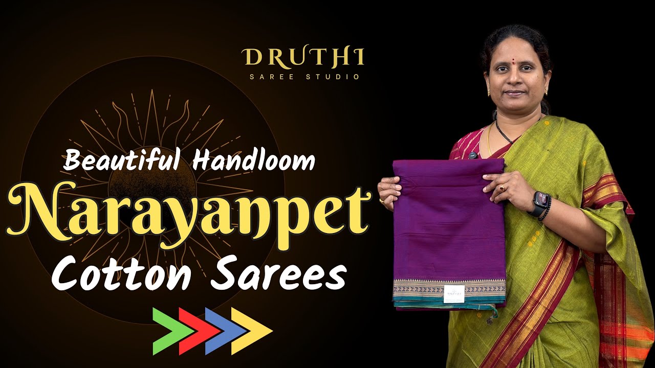 Handloom Narayanpet Cotton Sarees | Traditional Elegance @ Druthi Sarees Bandlaguda Nagole Hyderabad