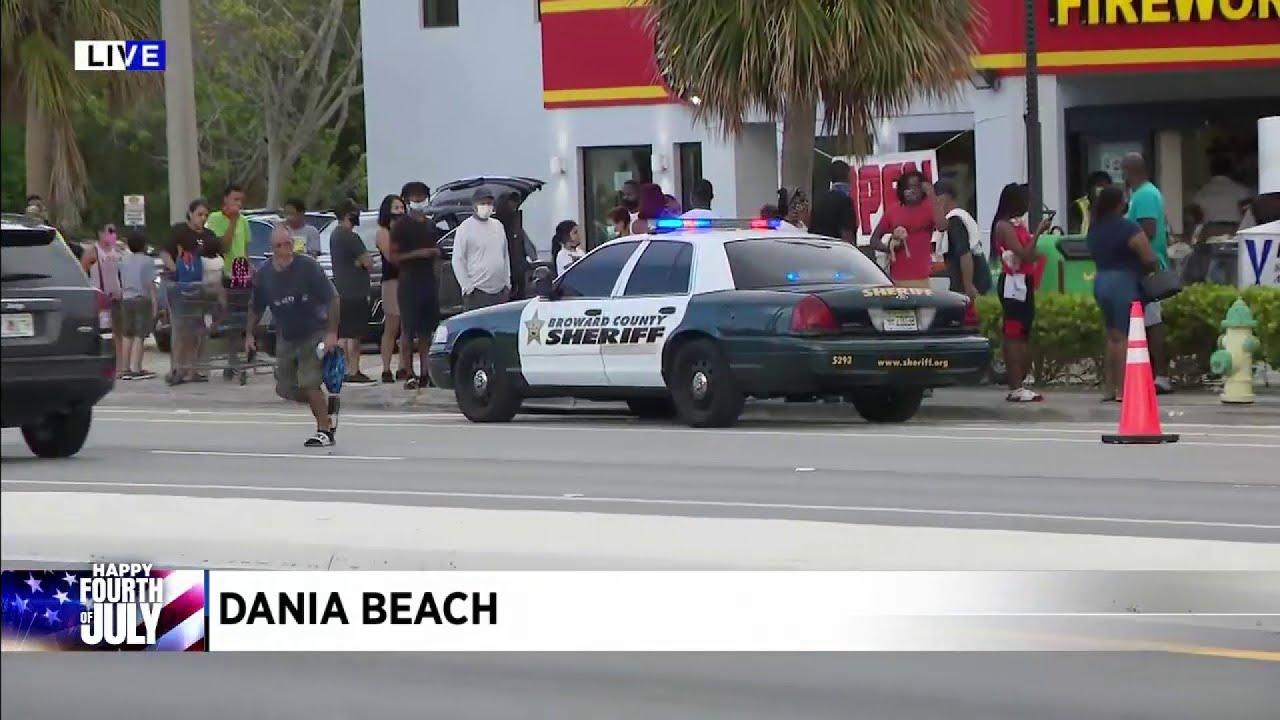 Customers stand in long line to buy fireworks in Dania Beach YouTube