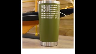 American Flag - Insulated Laser Engraved Tumbler with Lid - Gift for Him, Gift for Her, Gift for ...