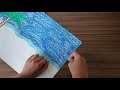By the Seashore, easy oil pastel drawing for beginners