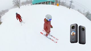 【検証】スキー初心者がInsta360ONEX2で初めての自撮りをしたらどんな映像が撮れるのか？｜TAKEHIRO