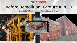 Former Power Plant 3D Scan | SHARE SLAM S20 + Drone Point Cloud