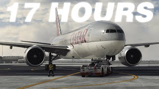 My Longest Flight Ever, AKL—DOH  17 HOURS IN THE 777200LR  RTX 4080  Microsoft Flight Simulator