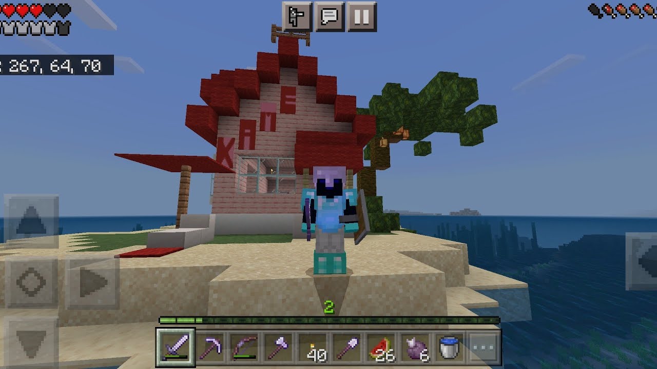 construindo a casa do mestre kame no Minecraft - YouTube