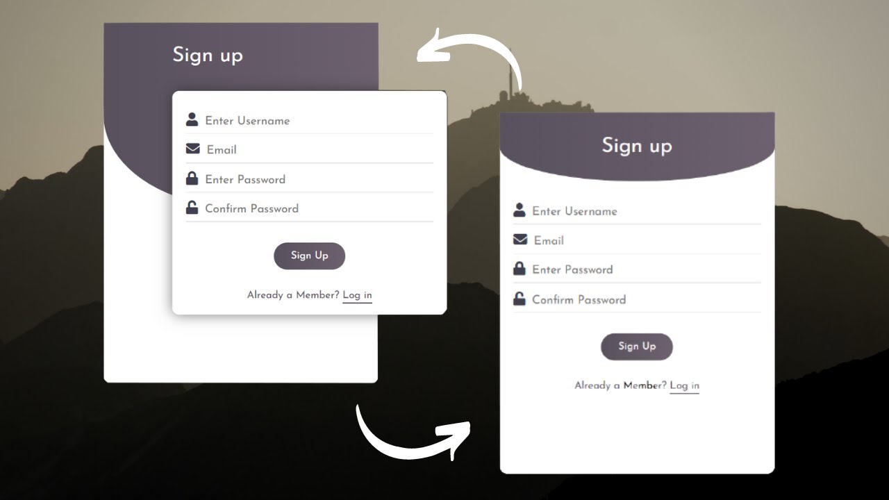 Responsive Sign Up Form Using Only HTML & CSS | Sign Up Form Design ...