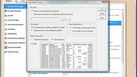 Peachtree Tutorial Exporting Reports to Excel Sage Training Lesson 14.9