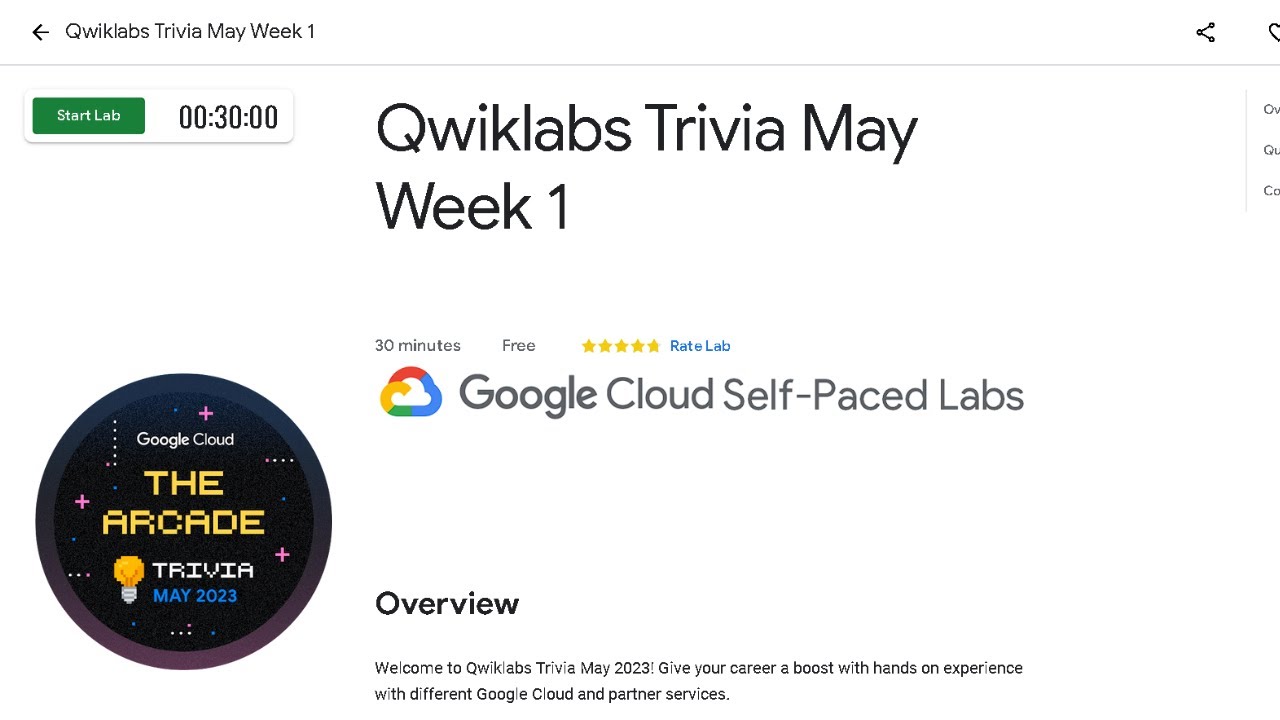 Qwiklabs Trivia May Week 1 Lab Solution || Week Lab || Complete Quickly ...