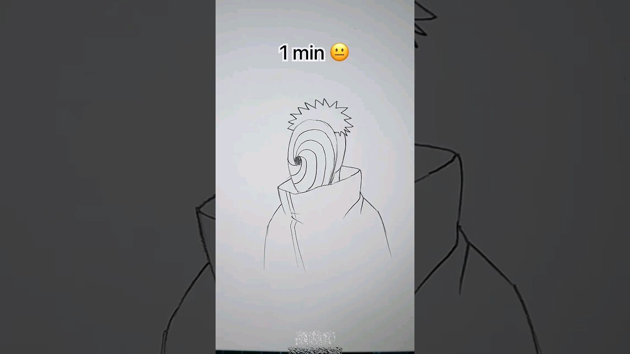 How to draw obito in 10cek, 10min, 10hrs