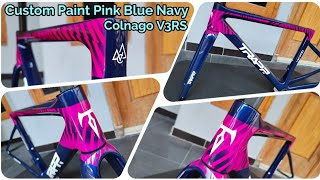 Repaint Frame Colnago V3RS ala2 Cannondale Rapha Supersix Evo || Pink Blue Navy Met