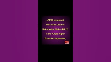 PPSC announced final result today 19-10-2022 - PPSC result - PPSC Lecturer Mathematics - Male