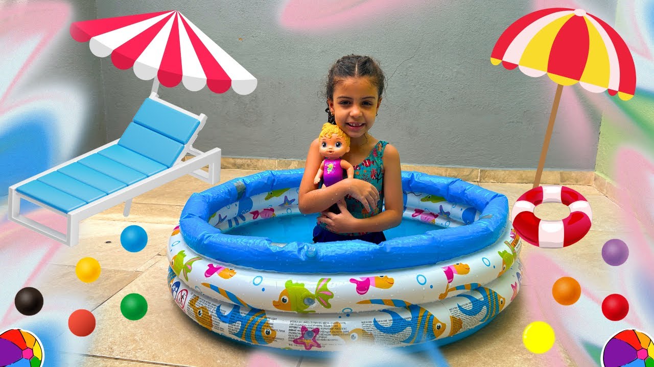 SOFIA BRINCANDO NA PISCINA/FÉRIAS DE VERÃO/PISCINA DE PLÁSTICO DA SOFIA!!!😍💕😎