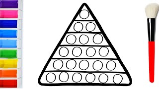 How To Draw A Pop It Triangle With Rainbow Color - Drawing And Coloring
