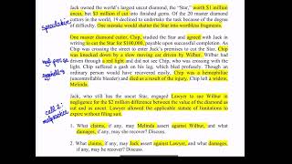 Issue Spot Torts - 3 negligence analyses involving a diamond cutter