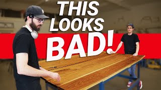 One Bad Cut Almost RUINED THIS $$$$ Walnut Desk Top  - Build Diary - Part 3