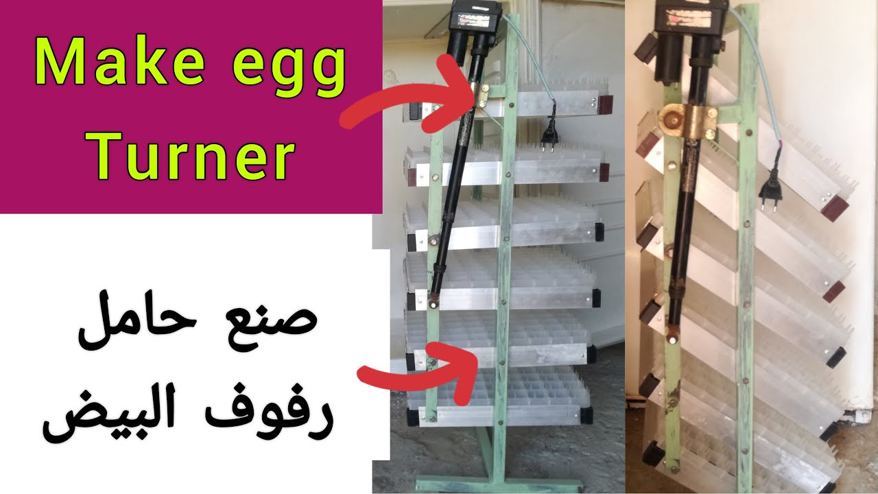 صنع حامل رفوف البيض ميكانيزم أوتوماتيك تقليب بأقل تكلفة Making egg turner
