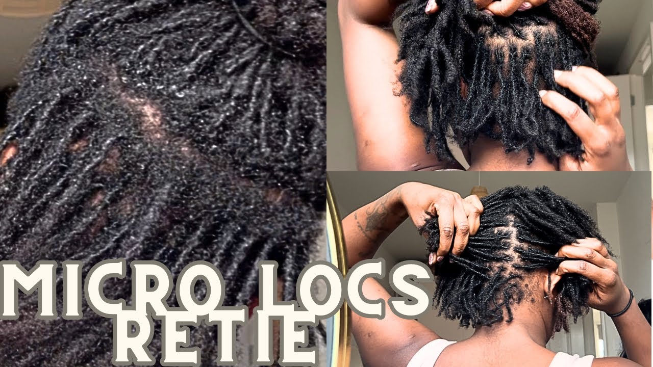 Microlocs retightening on fine hair 🖤 also tried to retwist & do a loc repair !