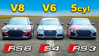 【チューニングアウディ対決！】RS6 vs S4 vs RS3