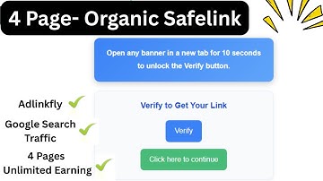 Organic Safelink 4 Pages for Adlinkfly | Safelink Pro version | Adlinkfly safelink