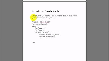 Aula12   Condicional Se Maior Menor
