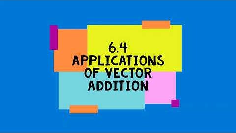 6.4 - Applications of Vector Addition