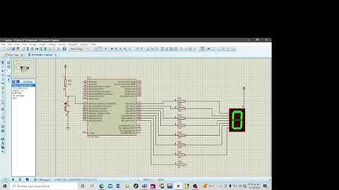simulación en proteus PIC 18F4550 contador de 0-F ascendente y descendente, display de 7 segmentos