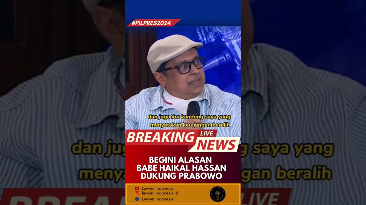 Alasan Babe Haikal Hassan Dukung Prabowo Jadi Presiden #shorts #pilpres2024 #prabowo